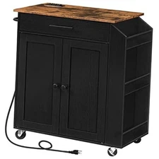  Kitchen Island with Power Outlet, Kitchen Storage Island with Spice Rack and 