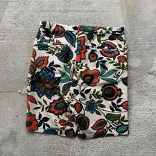 Vintage Shorts 60s Flower Power All-Over Print Floral Hippie Green 30