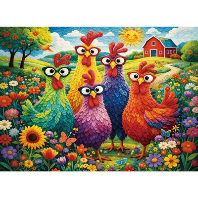 500 Piece Chicken Jigsaw Puzzle for Adults Colorful Farm Bird 20.5x15 Inch