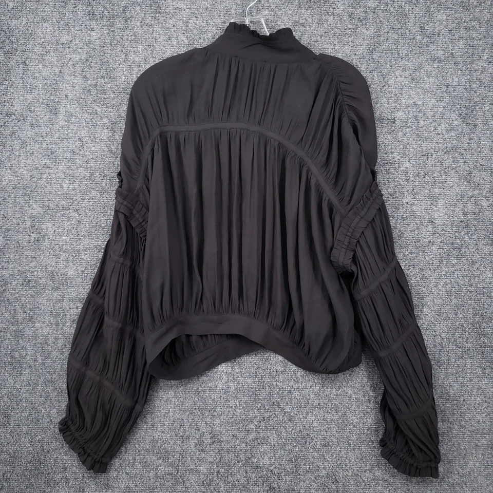 NEW Current Air Jacket Womens XL Black Shirred Long Sleeve Full Zip Mock Neck - Image 2 of 4