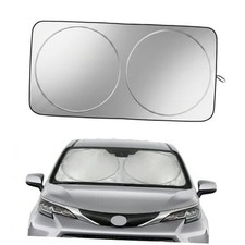 Sienna Windshield Sun Shade, Custom Fit Foldable for Sienna 1998-2025 silver