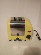 Dualit Yellow 2 Slice Toaster Chrome Stainless Steel Made In England Retro