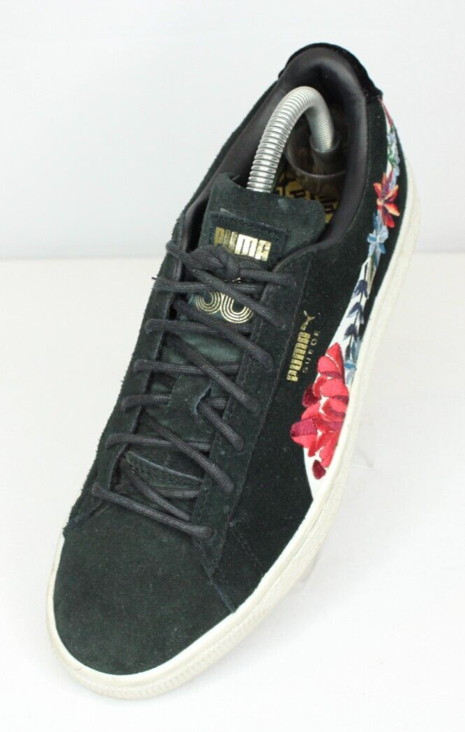 PUMA 50th Anniversary Sneaker Shoes Women's 8 Black Suede Floral  Embroidered | eBay