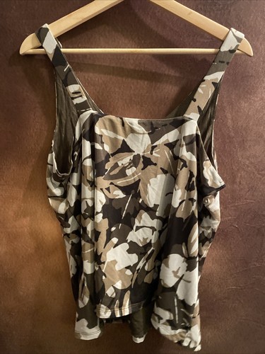 Chicos 2P NWT Camo Mesh Tank Top Green Camouflage PL 🧡 - Picture 6 of 8