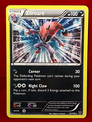 ZOROARK Holo RARE POKEMON 2014 Xy TCG Card# 73/146 Excelent