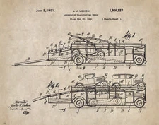 Semi Truck Driver Patent Print Peterbilt Mack Toys Car Hauler Wall Art Decor 