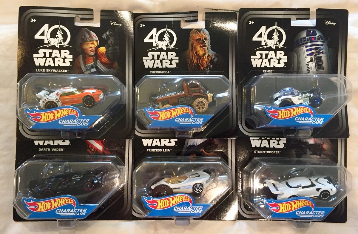 HOT WHEELS STAR WARS 40TH ANNIVERSARY 6 CAR SET CHARACTER CARS | eBay