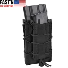 Tactical Pistol Rifle Double Single Mag Holder Molle Mag Pouch for 5.56 7.62 9mm