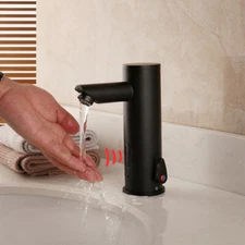 Black Automatic Hands Touch Free Sensor Basin Mixer Faucet Bathroom Brass Tap