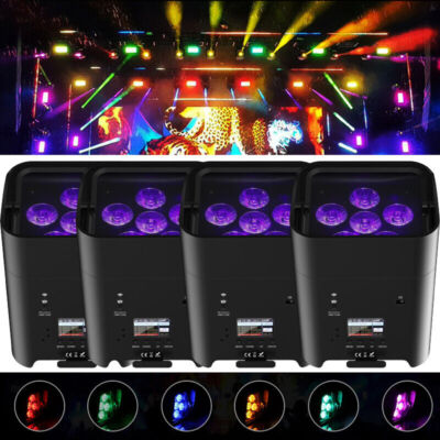 4x 108W APP Steuerung Akku Bühnenlicht RGBWA UV LED Par Wash DMX Disco Show Spot
