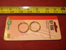 (2132.) Key Ring 7/8" Tempered Steel, Brass Plated, Made in USA