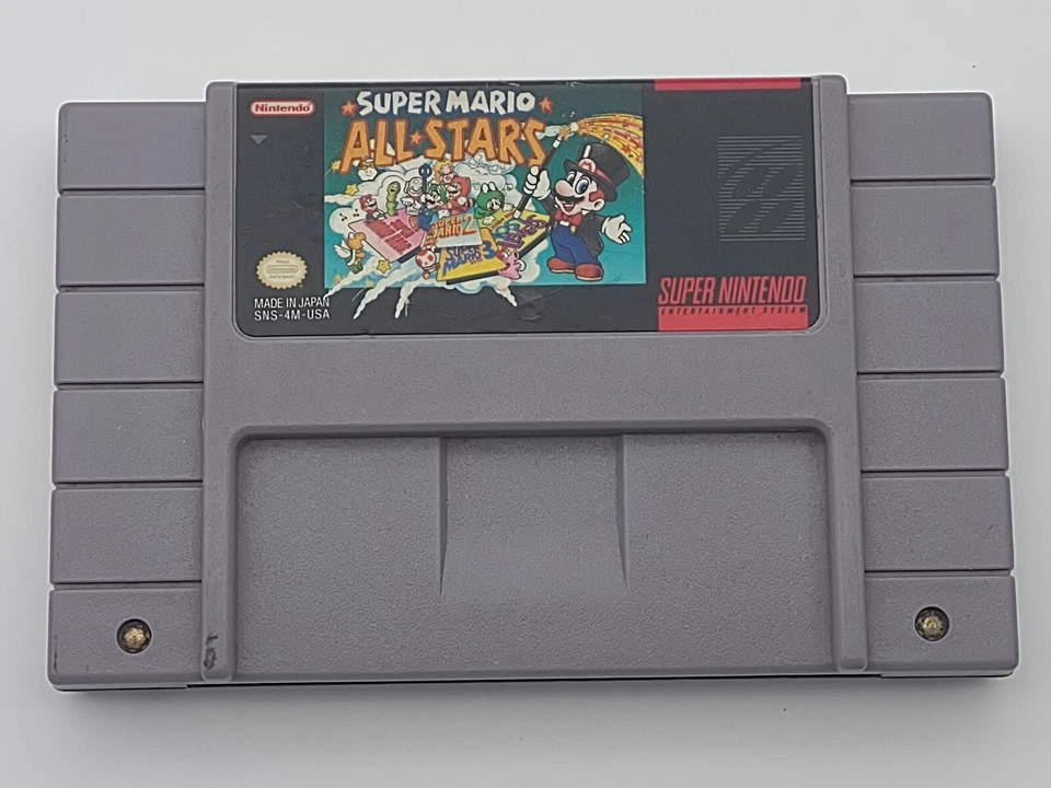 SNES Super Nintendo Super Mario All-Stars Cartridge Manual Universal Case Works - Image 2 of 4