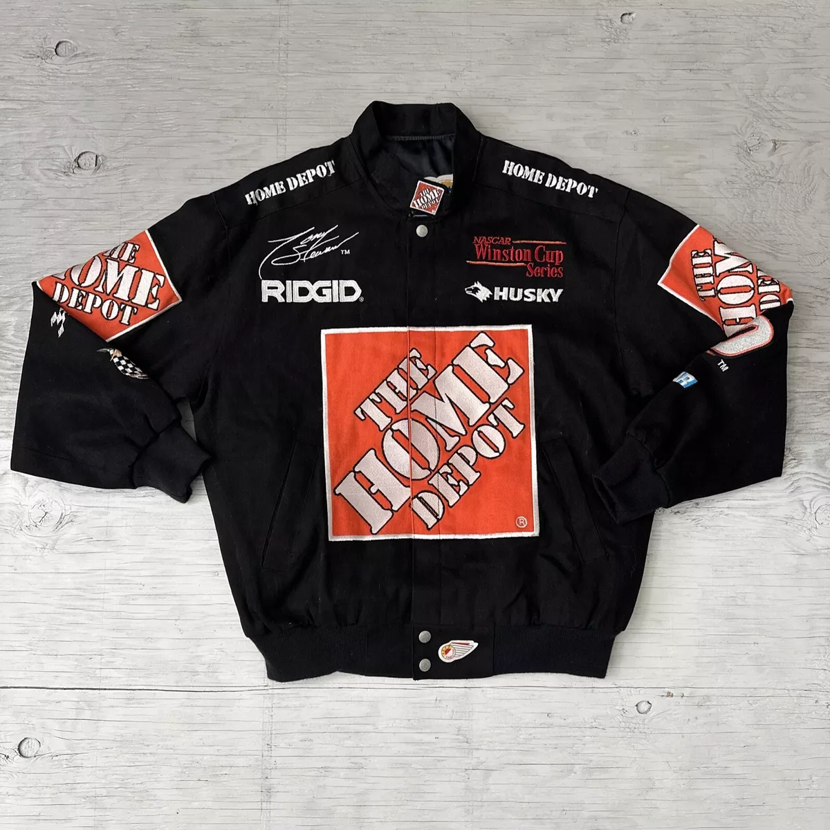 Vintage 90s Jeff Hamilton Tony Stewart Home Depot Nascar Racing Jacket Medium