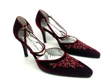 DOLCE & GABBANA Shoes Burgundy Suede Bellucci Pumps Heels s. EU37.5 / US7
