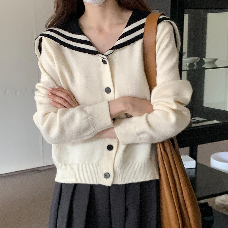 Sailor collar best sale cardigan