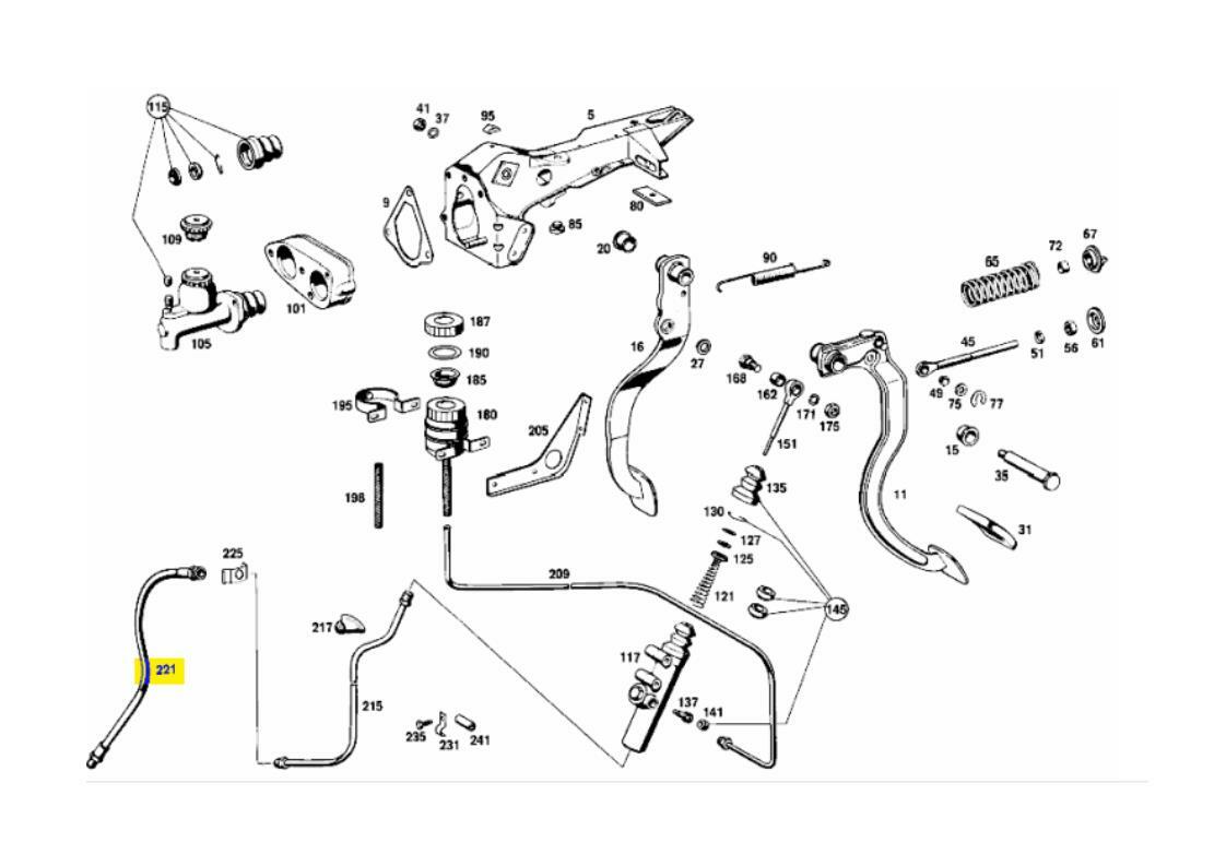 A0002950235 MERCEDES W110 Pedal Assembly Hose Genuine for sale 