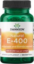 Natural Vitamin E 400 IU - Dietary Supplement for Daily Antioxidant Support - Ca