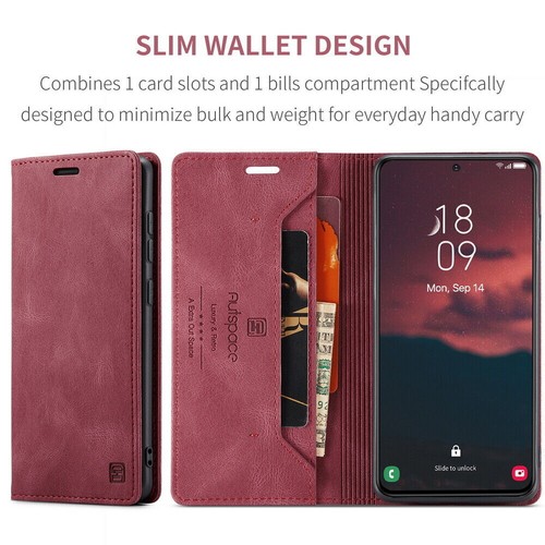 RFID Blocking Leather Wallet Case for Samsung S10+ S20 S21 S22 S23 S24 S25 Ultra - Picture 50 of 72