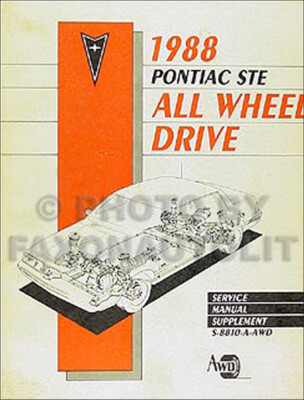 1988 Pontiac 6000 STE AWD All Wheel Drive Repair Manual All Wheel Drive