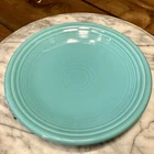 LUNCH PLATE turquoise blue HOMER LAUGHLIN FIESTA Stamped Fiestaware 7”