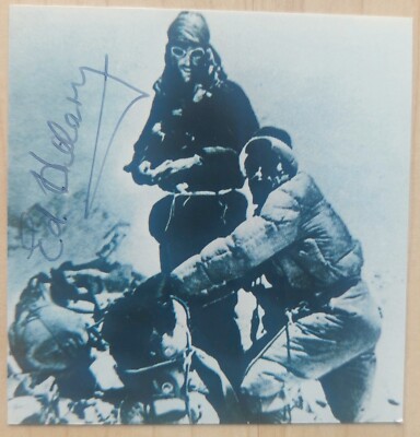 Edmund Hillary #2 Mount Everest 1953 handsignierte Unterschrift auf kleinem Foto