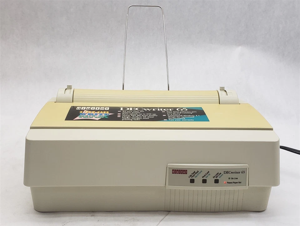 DEC Digital DECwriter 65 24-Wire Color Dot Matrix Printer LA65-CA Vintage - Image 2 of 4