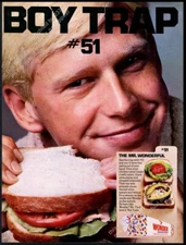1969 Wonder Bread 'Boy Trap' sandwich photo vintage print ad