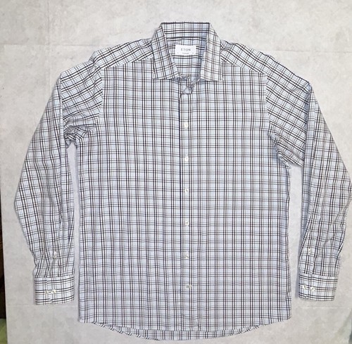 Eton Contemporary Mens 42 16.5 Purple Brown Blue Long Sleeve Button Up Shirt - Picture 2 of 6