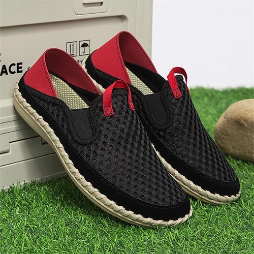 Summer Mesh Breathable Men's Shoes Lightweight Sneakers Footwear Comfy Slip-on - Picture 7 of 25