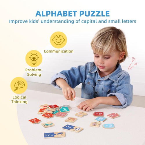 4 in 1 Montessori Set Alphabet Learning Toys Includes Wooden Letters Practici... - Picture 4 of 7