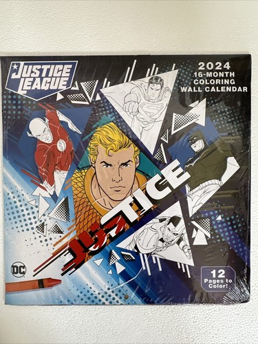 2024 JUSTICE LEAGUE CALENDRIER MURAL 16 MOIS (SCELLÉ) TOUT NEUF - Photo 1 sur 3