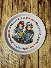 Raggedy Ann  Raggedy Andy Vintage Oneida PLATE 1969 Bobbs-Merrill Co Plastic