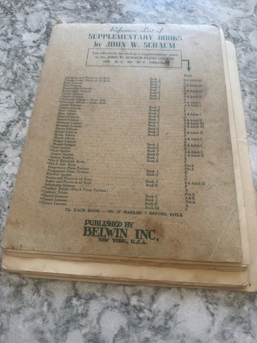 John W Schaum Piano Course ~ Pre-A Book Earliest Beginner ~ 1945 Workbook - Picture 2 of 16