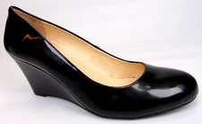 Jessica Simpson Women's Sampson Wedge Pump Shoes, Size 8.5 Med, Black Patent
