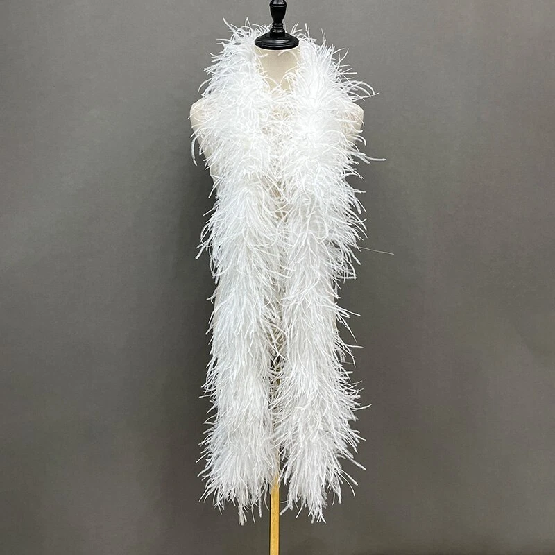 200cm Feather Boa 6 Ply Fluffy Ostrich Feather Trim Wedding Decoration  Stripes