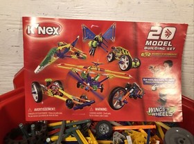 5 bs K&rsquo;NEX Lot W/Red Tub Loaded Various Parts Regular, Micro & Instructions KNEX