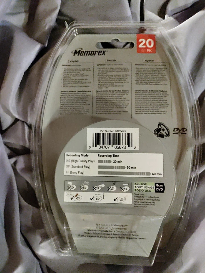 🔥Memorex MINI DVD-R 1.4 GB 30 Min Single Sided 20 Pack New Sealed 🔥 - Image 3 of 3