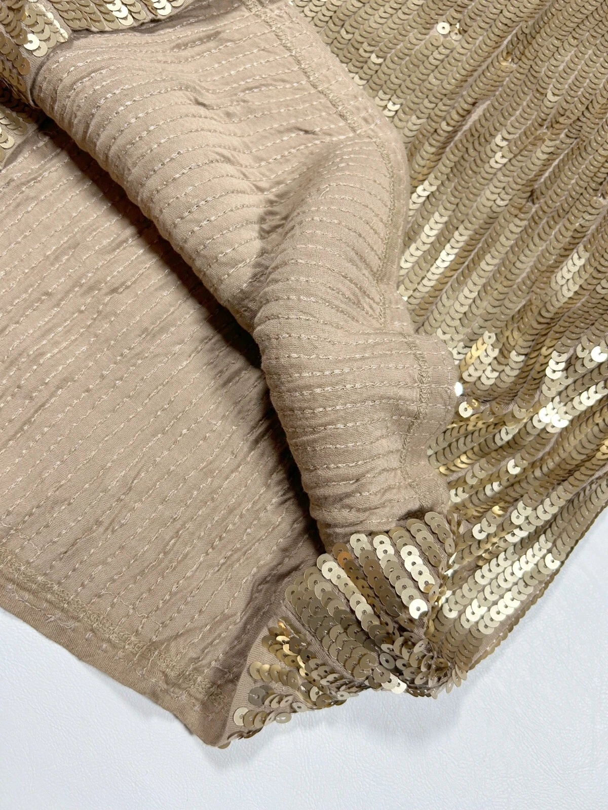 Abito Michael Kors nuovo con etichette paillettes oro aperto schiena dettaglio catena taglia media