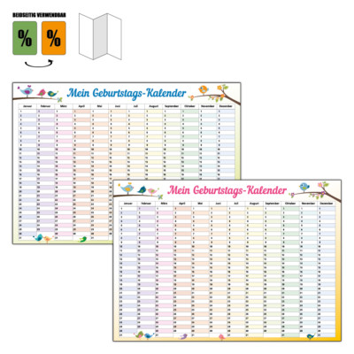 Dauerkalender ewiger immerwährender Geburtstagskalender DIN