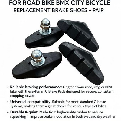 C Brake Pads for Road Bike BMX City Bicycle Brake Pads Replacement Brake Shoes 