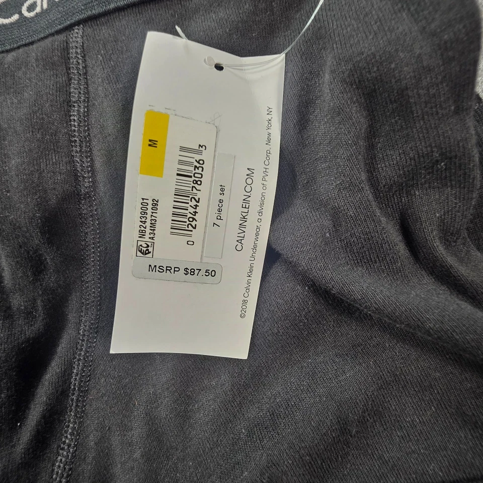 Calvin Klein Mens Cotton Classics 7-Pack Boxer Brief Black Size M Medium - Image 3 of 4