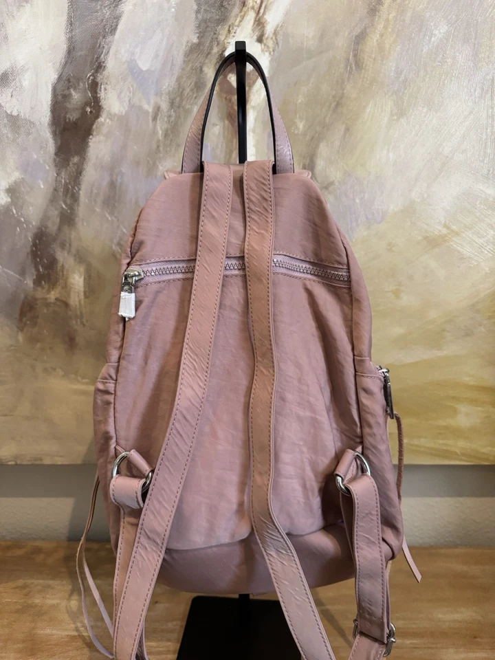 Rebecca Minkoff Light Pink Julian Backpack Purse Nylon/Leather - Image 3 of 4
