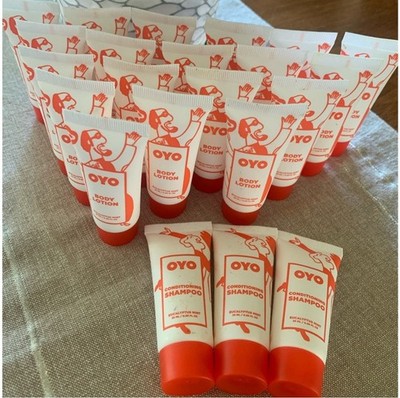 22 pieces OYO Eucalyptus Mint .85oz Travel Size Hotel 19 Body Lotion + 3 shampoo