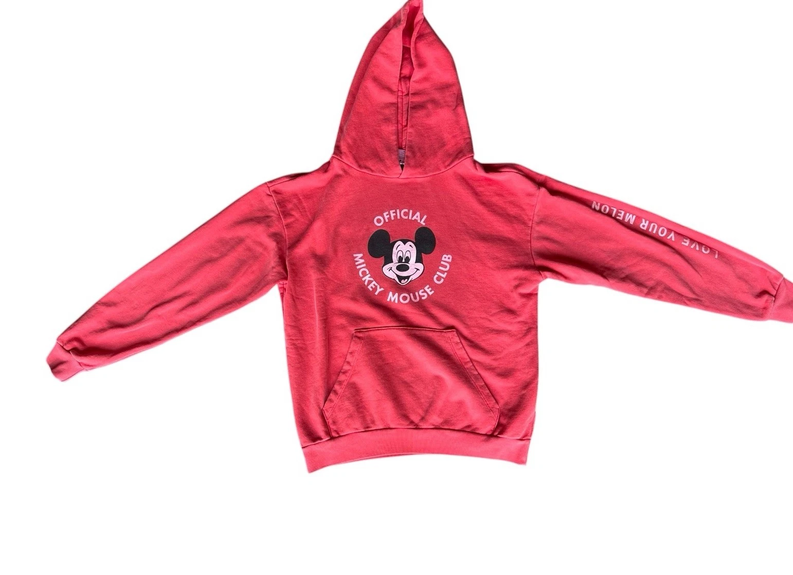 Love Your Melon x Disney Hoodie Mickey Mouse Club Sweatshirt S Oversized Red USA