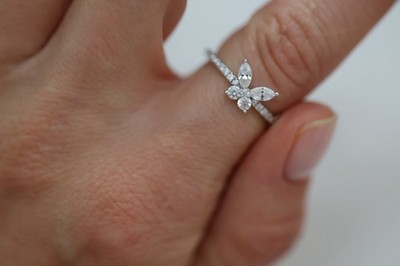 APM Monaco Butterfly Silver Ring Fashion Jewelry