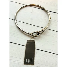 NEW NWT J. Jill Rustic Distressed Silver Linked Knot Bangle Bracelet $32.95 Tag