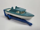 Matchbox Moko Lesney MB9 Boat & Trailer (Bertram 31 Cabin Cruiser)