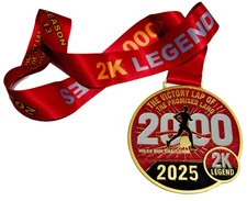 2K MEDAL FOR RUNNING 2000 MILES  IN 2025 - 1K RUN CLUB