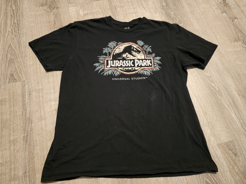 Men's Universal Studios Jurassic Park Graphic Tee T-Shirt * Black sz XL T-REX
