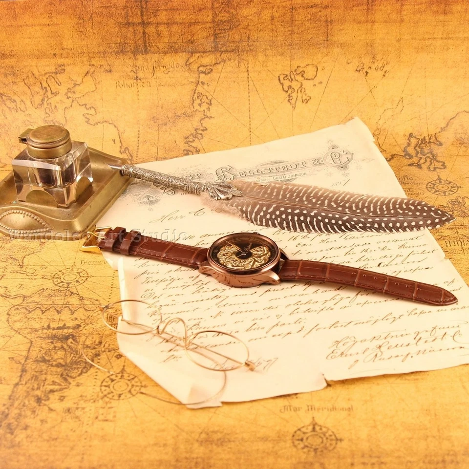 Vintage Mens Wristwatch Intact/Zenith Factory 1902 Movement Craft Gold Engraved - Image 4 of 4